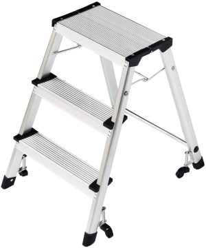 Drabinka 3-stopniowa składana z kółkami Twin mini drabina